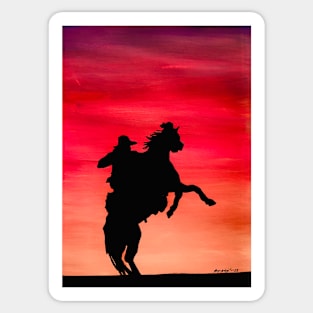 Cowboy Sunset Sticker